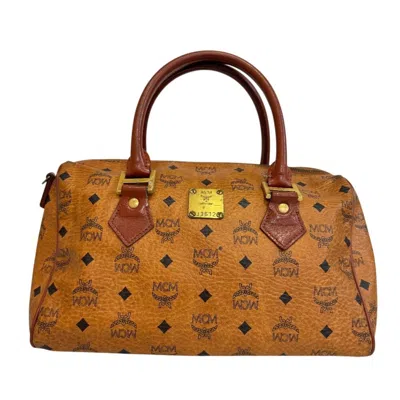 Pre-owned Mcm Brown Leather Boston Bag ()