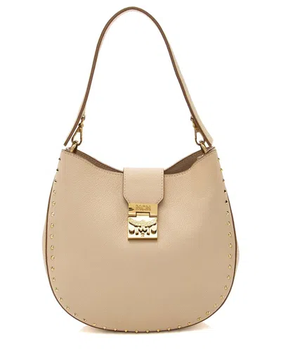 Mcm Brown Leather Studded Patricia Hobo (authentic Pre-loved)