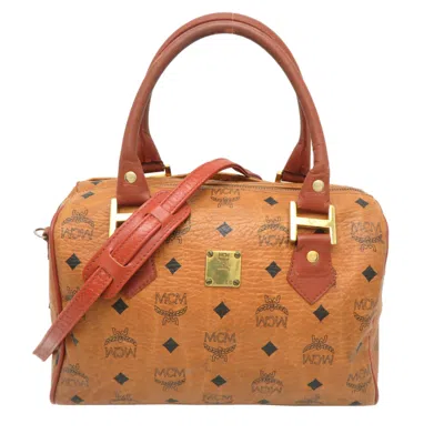 Pre-owned Mcm Brown Pvc Boston Bag ()