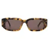 Mcm Brown Rectangular Unisex Sunglasses Mw0013 53e 53 In Brown