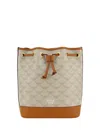 Mcm Adjustable Strap Monogram Bucket Bag In Brown