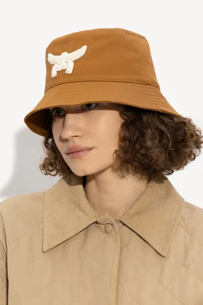 Mcm Men's Essential Applique Cotton Bucket Hat In Brown