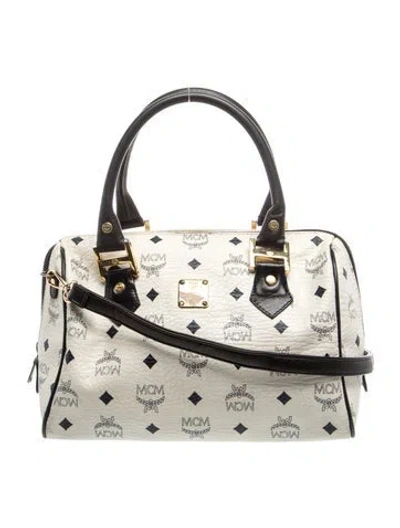 Pre-owned Mcm Calf Leather Top Handle Bag In Multicolor