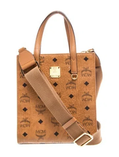 Pre-owned Mcm Calf Leather Tote In Neutrals