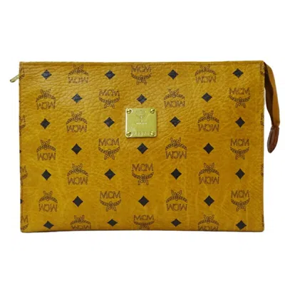 Pre-owned Mcm Camel Canvas Clutch Bag ()