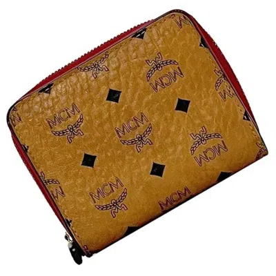 Pre-owned Mcm Camel Color Pvc Leather Wallet (bi-fold) ()