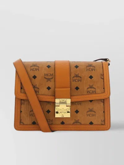 Mcm Canvas And Leather Tracy Crossbody Bag In Brown