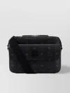 Mcm Printed Canvas Aren Messenger Crossbody Bag In Black