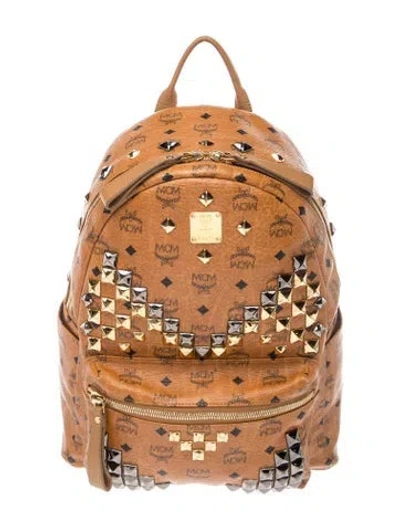 Pre-owned Mcm Canvas Backpack In Brown