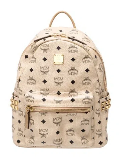 Pre-owned Mcm Canvas Backpack In Neutral
