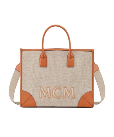 Mcm Canvas Bag In Nude