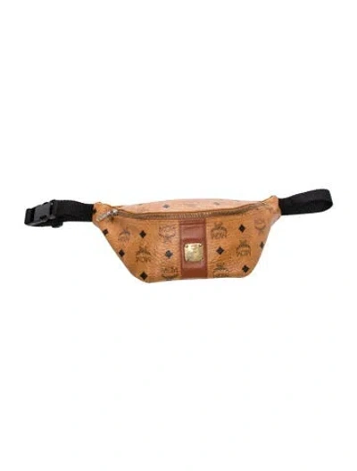 Pre-owned Mcm Canvas Belt Bag In Brown