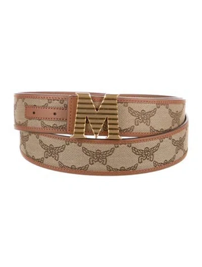 Pre-owned Mcm Canvas Belt W/ Tags In Neutrals