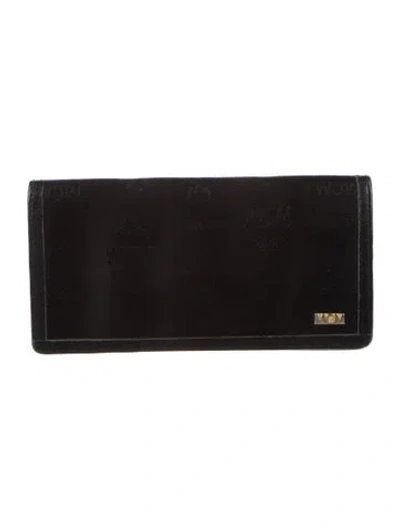 Pre-owned Mcm Canvas Bifold Wallet In Black