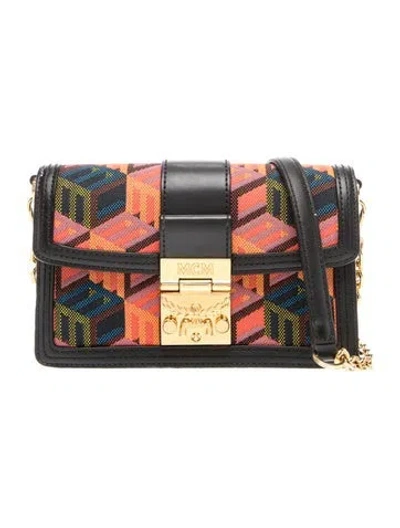 Pre-owned Mcm Canvas Crossbody Bag In Black