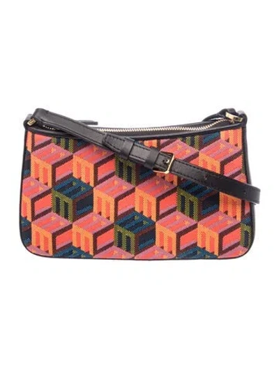 Pre-owned Mcm Canvas Crossbody Bag In Red