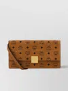Mcm Canvas Rectangular Wallet Shoulder Strap In Brown
