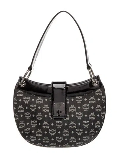 Pre-owned Mcm Canvas Shoulder Bag In Black