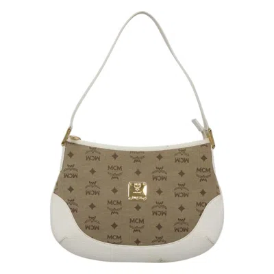 Pre-owned Mcm Canvas Shoulder Bag () In Sand