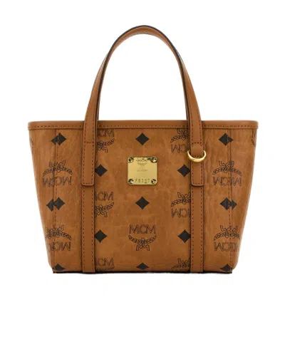 Mcm Canvas Toni Tote Bag Top Handles In Brown