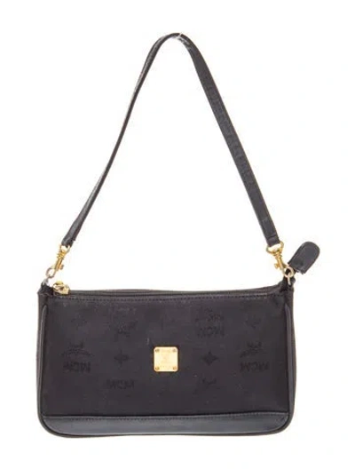 Pre-owned Mcm Canvas Top Handle Bag Vintage In Black