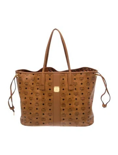 Pre-owned Mcm Canvas Tote In Brown