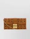 Mcm Canvas Wallet With Chain Strap And Gold-tone Hardware