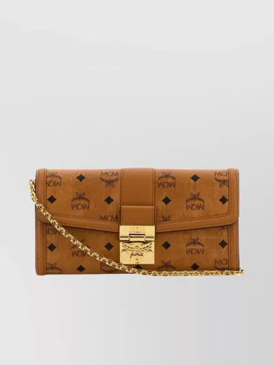 MCM CANVAS WALLET WITH CHAIN STRAP AND GOLD-TONE HARDWARE