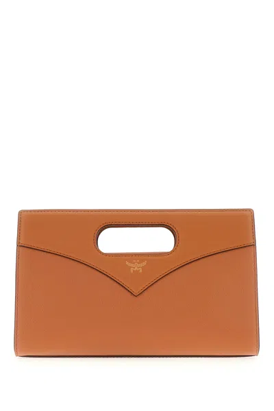 Mcm Caramel Leather Diamond Small Handbag In Co