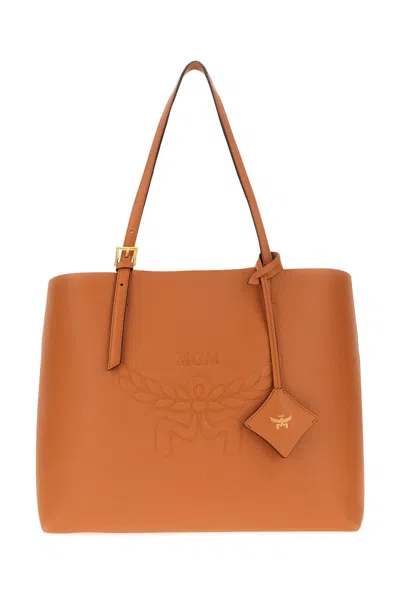 Mcm Caramel Leather Medium Himmel Shopping Bag In Co