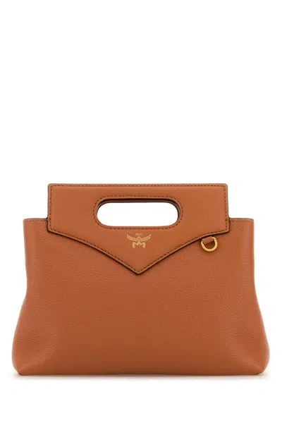 Mcm Caramel Leather Mini Soft Diamond Handbag In Orange