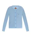 Mcm Cardigan With Logo Patch In Blue