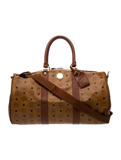 Pre-owned Mcm Carry On Luggage Duffle In Brown