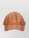 Mcm Casual Buckle Detail Curved Brim Hat In Brown