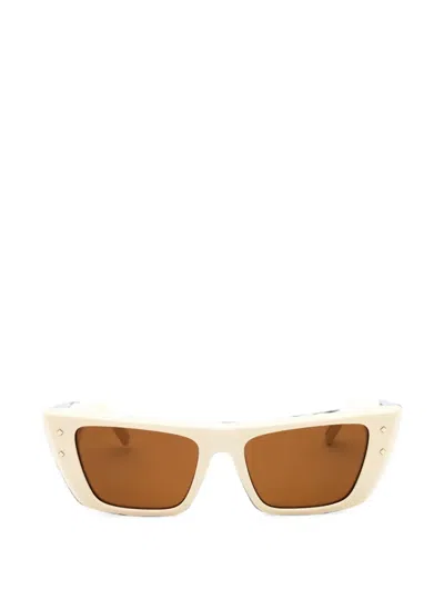 Mcm Cat-eye Frame Studded Sunglasses In Neutrals