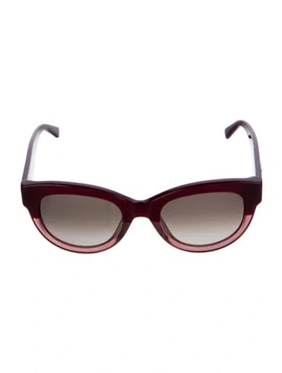 Pre-owned Mcm Cat-eye Gradient Sunglasses In Burgundy