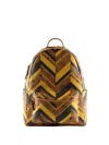 Mcm Chevron-print Backpack In Brown