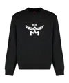 Mcm Classic Logo Sweatshirt In Organic Cotton In Black