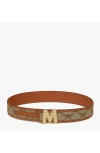 Mcm Claus Fluted Reversible Belt In Beige