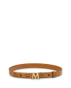 Mcm Claus M Reversible Logo Belt In Cognac