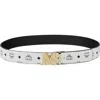 Mcm Claus M Reversible Belt 1.75 In White