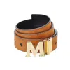 Mcm Claus M Reversible Belt In Visetos In Brown