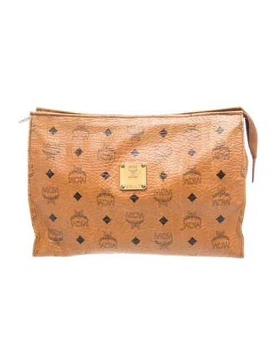 Pre-owned Mcm Clutch In Brown