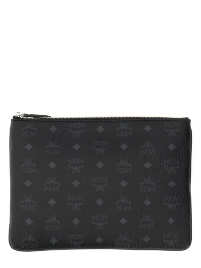 Mcm Clutch In Visetos Original In Black