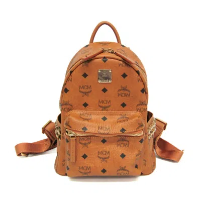 Mcm Coated Canvas Brown Backpacks
