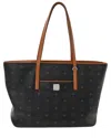 Mcm Coated Canvas Tote In Black