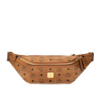 Mcm Cognac Visetos Medium Fursten Belt Bag In Brown