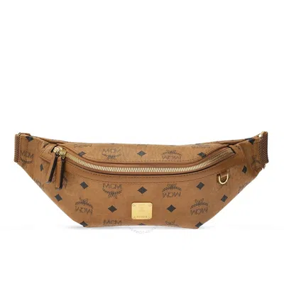 Mcm Cognac Visetos Medium Fursten Belt Bag In Brown