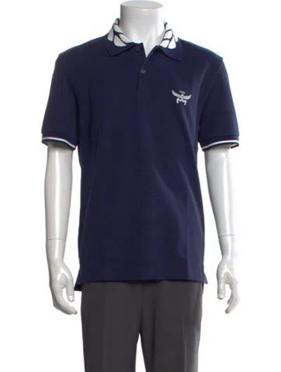 Pre-owned Mcm Collar Short Sleeve Polo Shirt W/ Tags In Blue