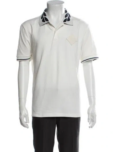 Pre-owned Mcm Collar Short Sleeve Polo Shirt In White
